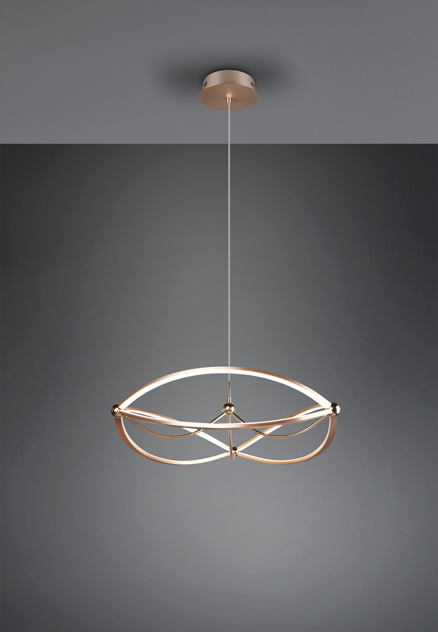 Lustra Charivari, TRIO, 62x150 cm, 42W, 1x SMD LED, metal, bronz mat - imagine 5